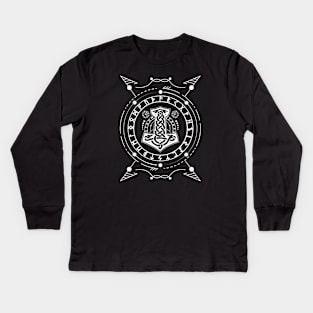 Mjolnir - The Hammer of Thor | Norse Pagan Symbol Kids Long Sleeve T-Shirt